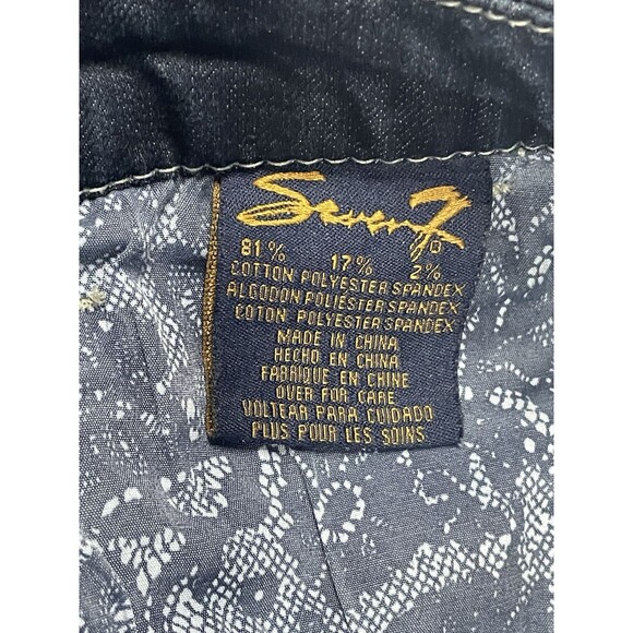 Seven7 Womens Jeans 36 x 30 14 Rocker Slim Flare Bold Stitch Rhinestone Glamrock - Picture 9 of 15